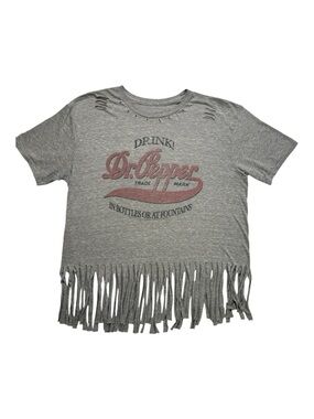 Dr Pepper Distressed Fringe Graphic Tee Size XL